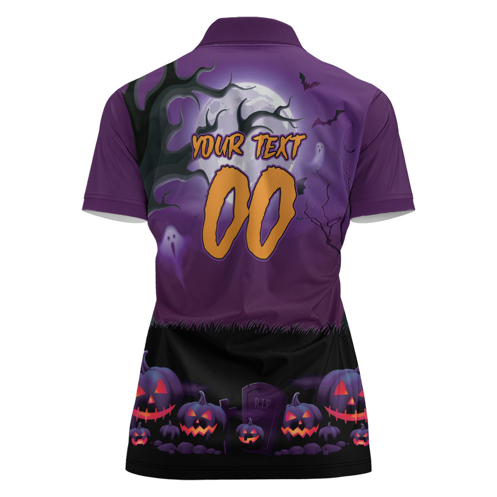 Custom Halloween Melbourne Storm Women Polo Shirt Spooky Australia Mascot Rugby