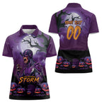 Custom Halloween Melbourne Storm Women Polo Shirt Spooky Australia Mascot Rugby