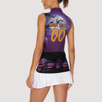 Custom Halloween Melbourne Storm Women Sleeveless Polo Shirt Spooky Australia Mascot Rugby