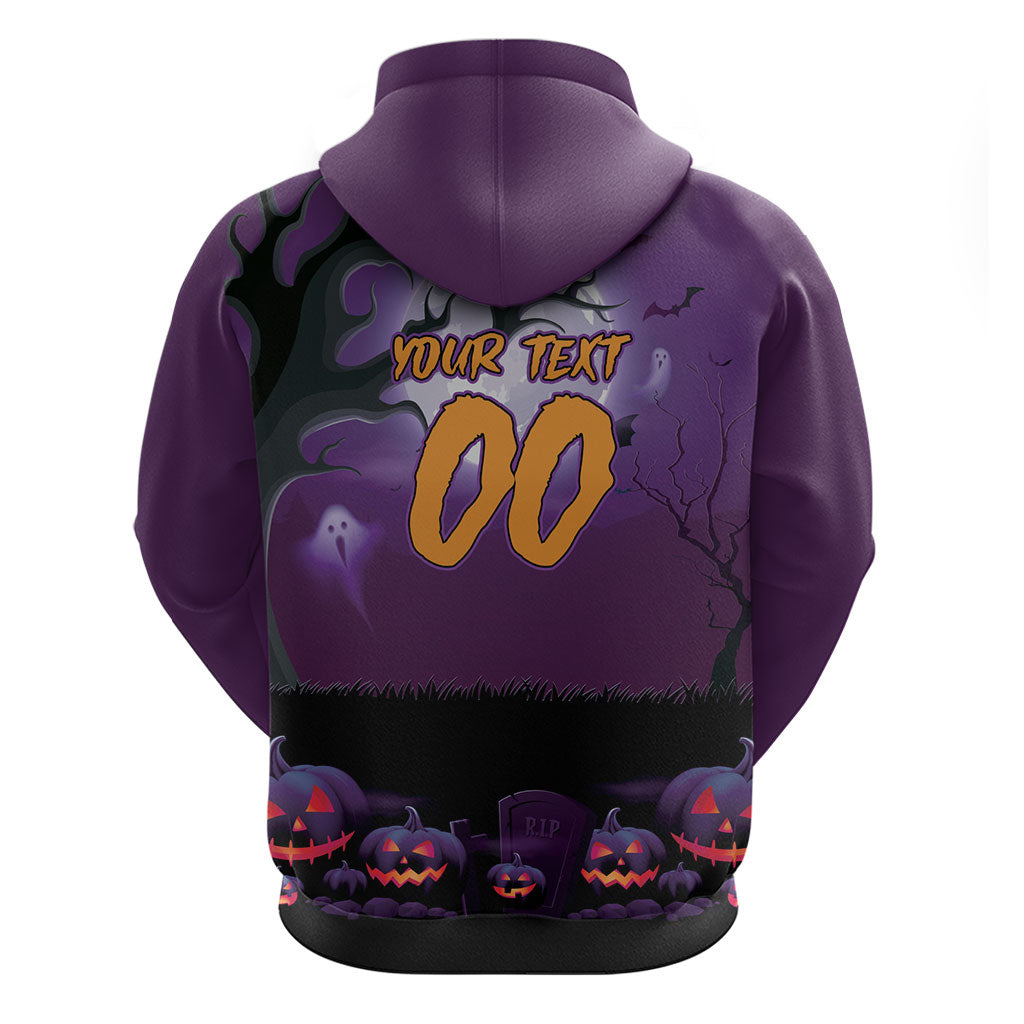 Custom Halloween Melbourne Storm Zip Hoodie Spooky Australia Mascot Rugby