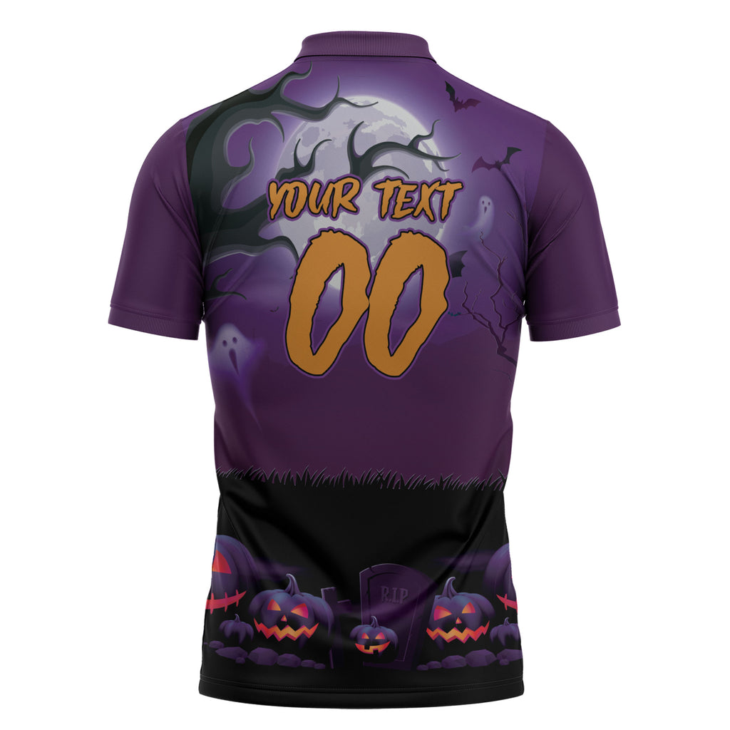 Custom Halloween Melbourne Storm Zipper Polo Shirt Spooky Australia Mascot Rugby