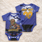 Custom Halloween New-Zealand Warriors Baby Onesie Spooky Australia Mascot Rugby