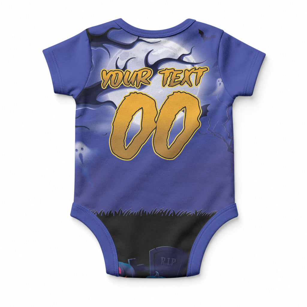 Custom Halloween New-Zealand Warriors Baby Onesie Spooky Australia Mascot Rugby