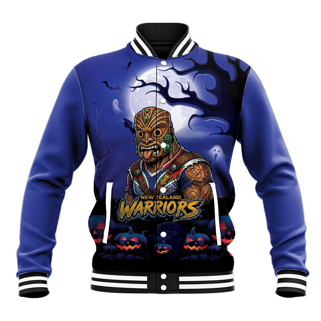Custom Halloween New-Zealand Warriors Baseball Jacket Spooky Australia Mascot Rugby