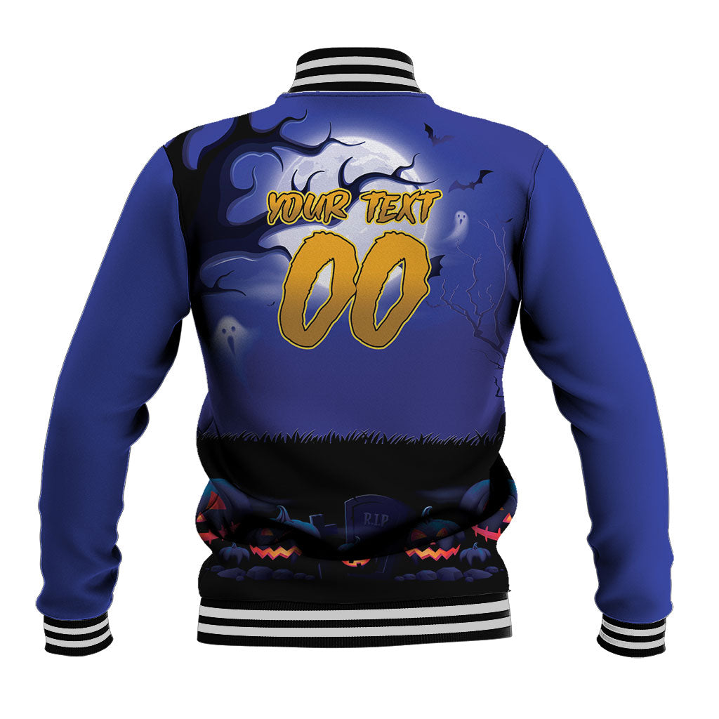 Custom Halloween New-Zealand Warriors Baseball Jacket Spooky Australia Mascot Rugby