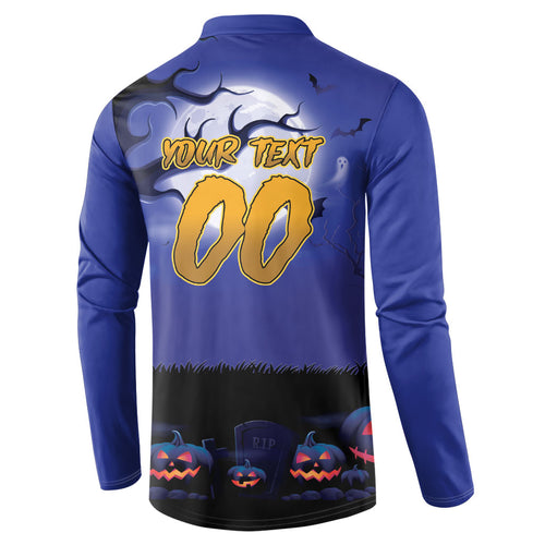 Custom Halloween New-Zealand Warriors Button Sweatshirt Spooky Australia Mascot Rugby
