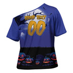 Custom Halloween New-Zealand Warriors Cross Shoulder Shirt Spooky Australia Mascot Rugby
