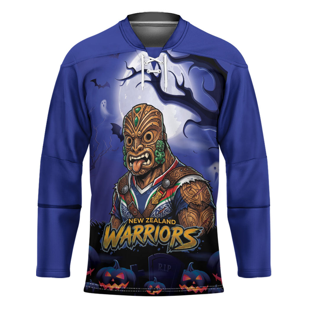 Custom Halloween New-Zealand Warriors Hockey Jersey Spooky Australia Mascot Rugby
