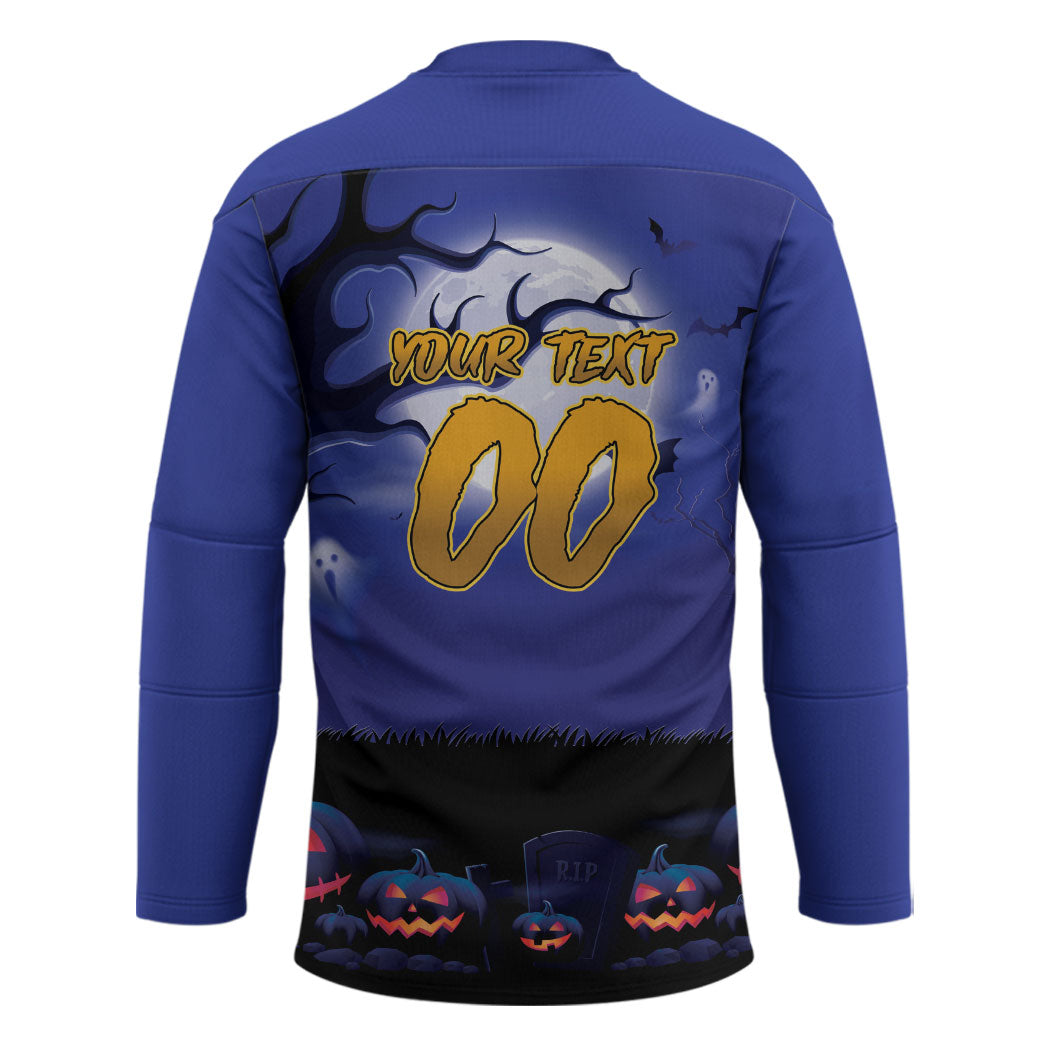 Custom Halloween New-Zealand Warriors Hockey Jersey Spooky Australia Mascot Rugby