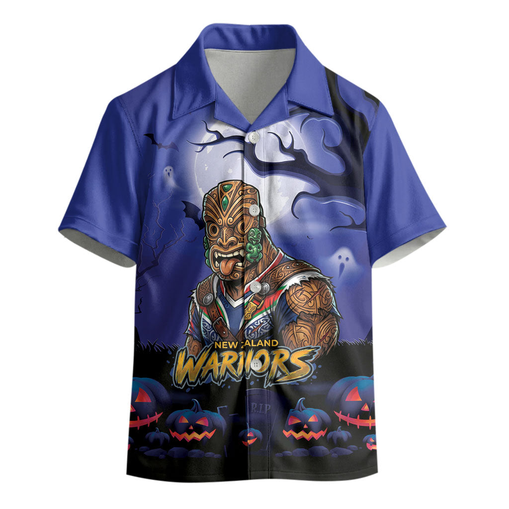 Custom Halloween New-Zealand Warriors Kid Hawaiian Shirt Spooky Australia Mascot Rugby
