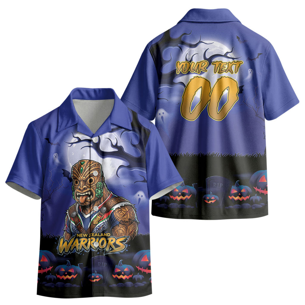 Custom Halloween New-Zealand Warriors Kid Hawaiian Shirt Spooky Australia Mascot Rugby