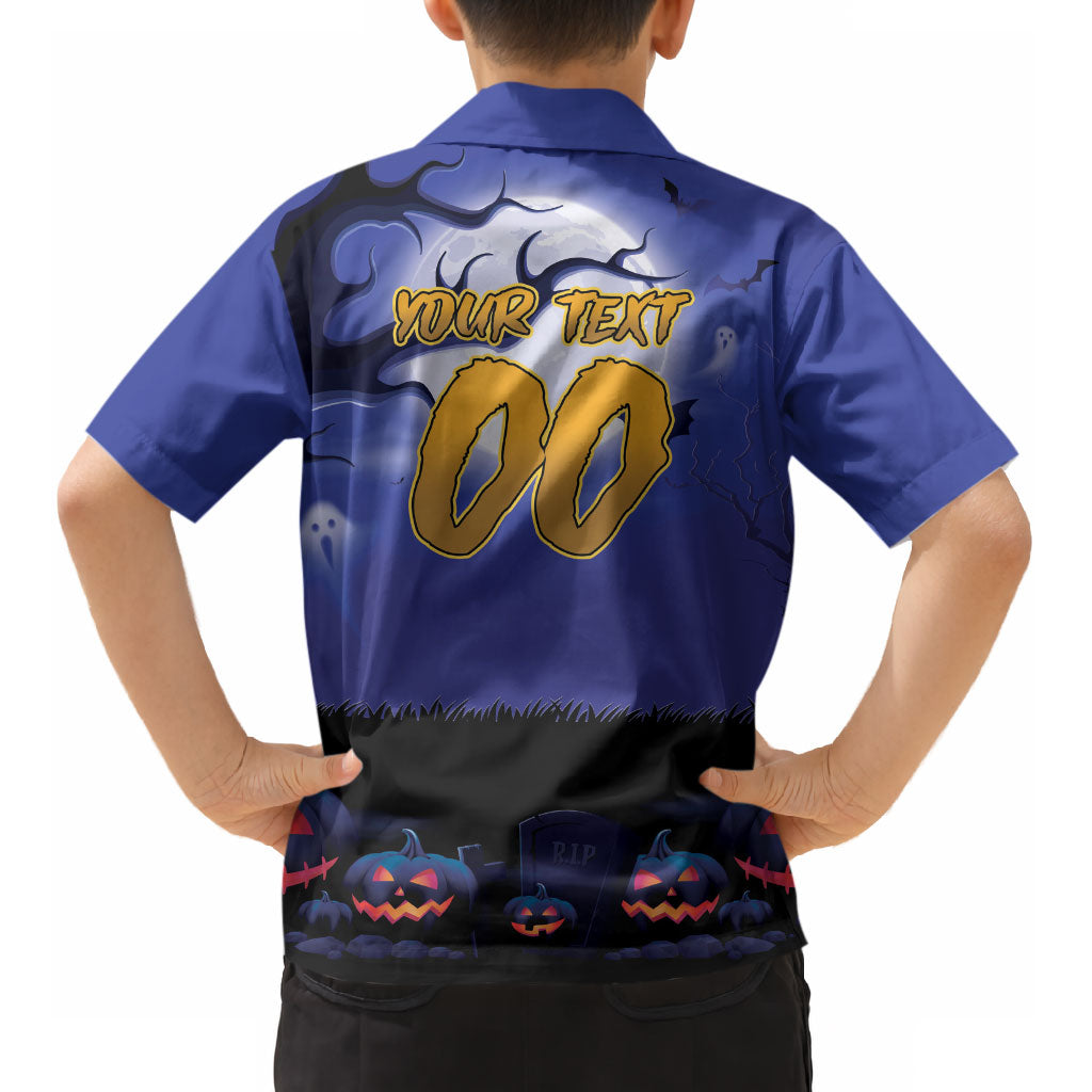 Custom Halloween New-Zealand Warriors Kid Hawaiian Shirt Spooky Australia Mascot Rugby
