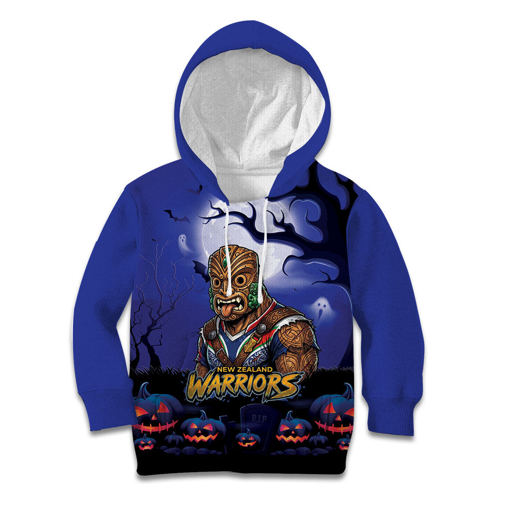 Custom Halloween New-Zealand Warriors Kid Hoodie Spooky Australia Mascot Rugby