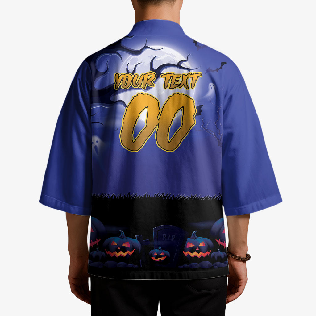 Custom Halloween New-Zealand Warriors Kimono Spooky Australia Mascot Rugby