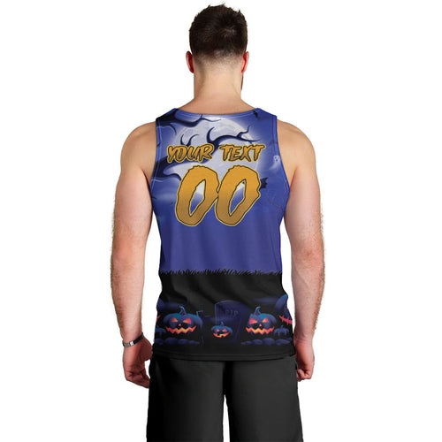 Custom Halloween New-Zealand Warriors Men Tank Top Spooky Australia Mascot Rugby