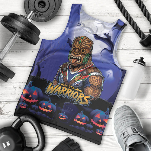Custom Halloween New-Zealand Warriors Men Tank Top Spooky Australia Mascot Rugby