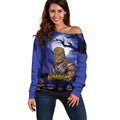 Custom Halloween New-Zealand Warriors Off Shoulder Sweater Spooky Australia Mascot Rugby
