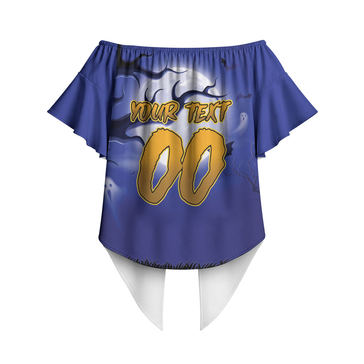 Custom Halloween New-Zealand Warriors Off Shoulder Wrap Waist Top Spooky Australia Mascot Rugby