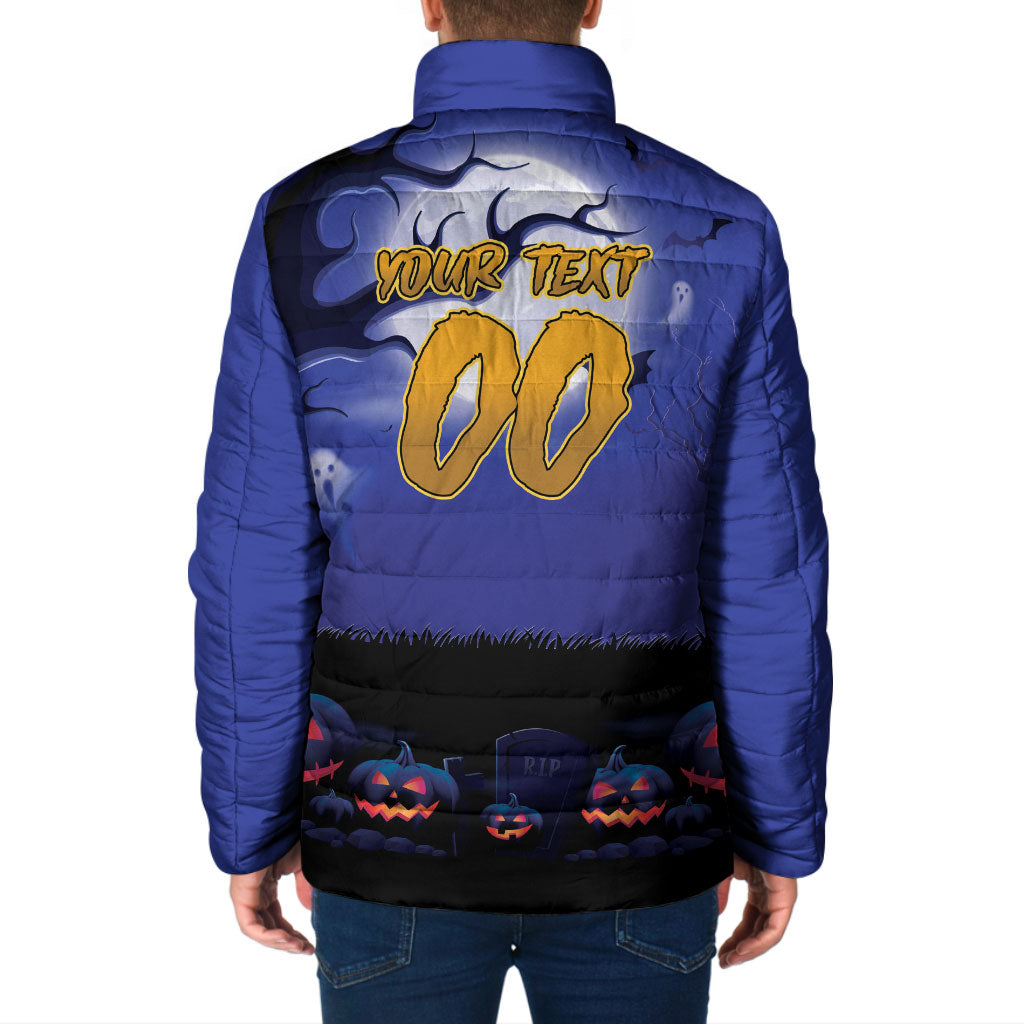 Custom Halloween New-Zealand Warriors Padded Jacket Spooky Australia Mascot Rugby