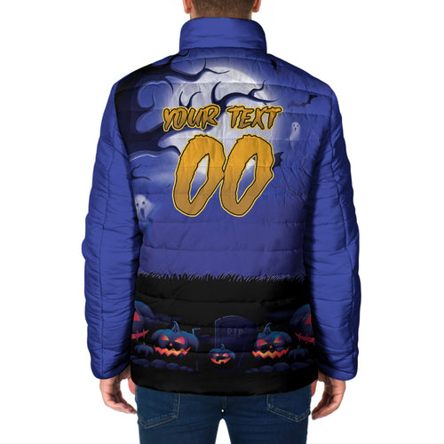 Custom Halloween New-Zealand Warriors Padded Jacket Spooky Australia Mascot Rugby
