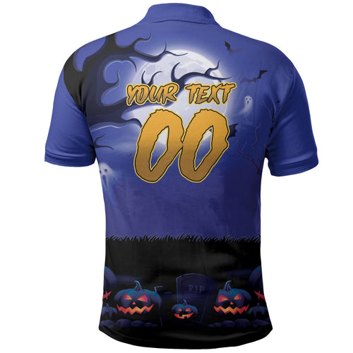 Custom Halloween New-Zealand Warriors Polo Shirt Spooky Australia Mascot Rugby