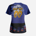 Custom Halloween New-Zealand Warriors Scrub Top Spooky Australia Mascot Rugby