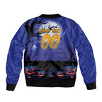 Custom Halloween New-Zealand Warriors Sleeve Zip Bomber Jacket Spooky Australia Mascot Rugby