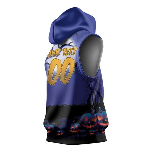 Custom Halloween New-Zealand Warriors Sleeveless Hoodie Spooky Australia Mascot Rugby