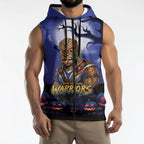 Custom Halloween New-Zealand Warriors Sleeveless Zip Hoodie Spooky Australia Mascot Rugby