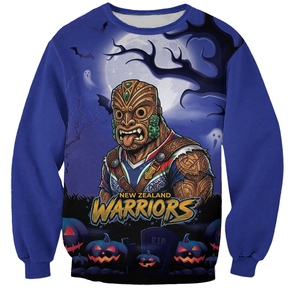 Custom Halloween New-Zealand Warriors Sweatshirt Spooky Australia Mascot Rugby