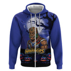 Custom Halloween New-Zealand Warriors Zip Hoodie Spooky Australia Mascot Rugby