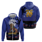 Custom Halloween New-Zealand Warriors Zip Hoodie Spooky Australia Mascot Rugby
