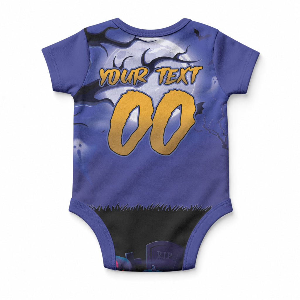 Custom Halloween Newcastle Knights Baby Onesie Spooky Australia Mascot Rugby