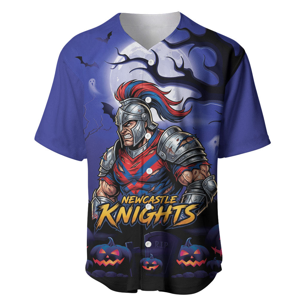 Custom Halloween Newcastle Knights Baseball Jersey Spooky Australia Mascot Rugby
