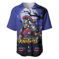 Custom Halloween Newcastle Knights Baseball Jersey Spooky Australia Mascot Rugby