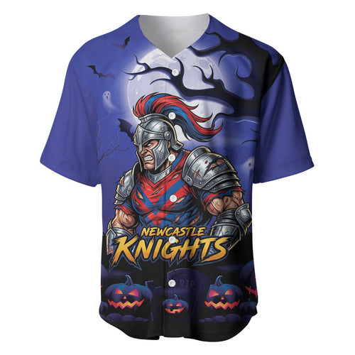 Custom Halloween Newcastle Knights Baseball Jersey Spooky Australia Mascot Rugby