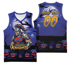 Custom Halloween Newcastle Knights Basketball Jersey Spooky Australia Mascot Rugby