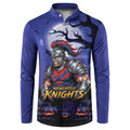 Custom Halloween Newcastle Knights Button Sweatshirt Spooky Australia Mascot Rugby