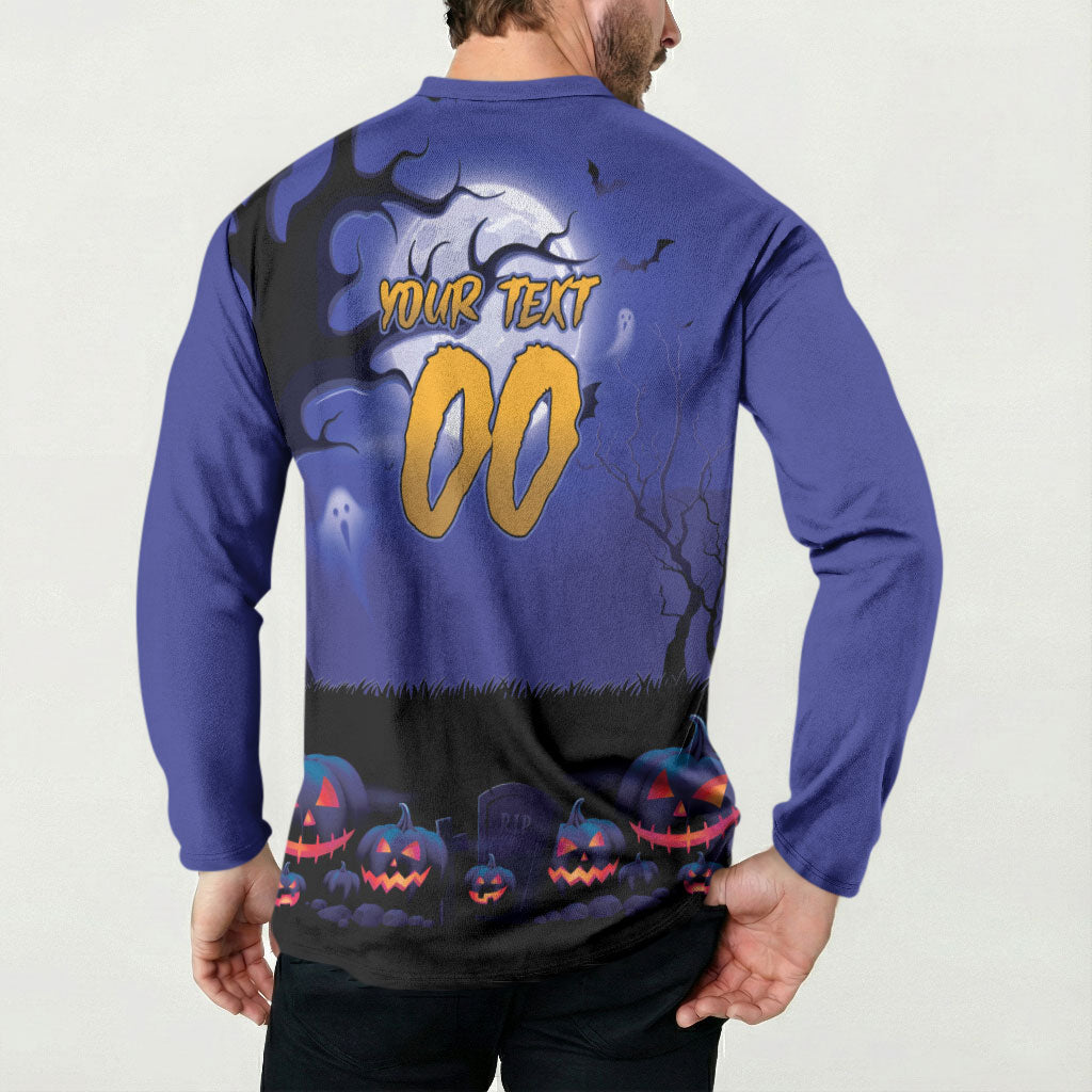 Custom Halloween Newcastle Knights Button Sweatshirt Spooky Australia Mascot Rugby
