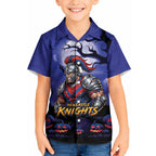 Custom Halloween Newcastle Knights Kid Hawaiian Shirt Spooky Australia Mascot Rugby