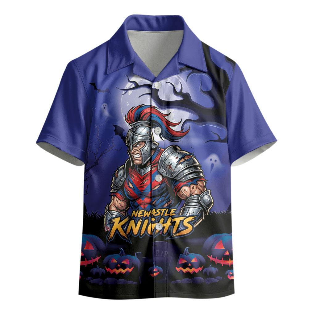 Custom Halloween Newcastle Knights Kid Hawaiian Shirt Spooky Australia Mascot Rugby