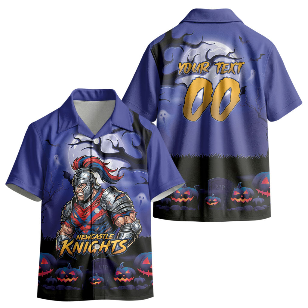 Custom Halloween Newcastle Knights Kid Hawaiian Shirt Spooky Australia Mascot Rugby