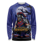 Custom Halloween Newcastle Knights Long Sleeve Shirt Spooky Australia Mascot Rugby