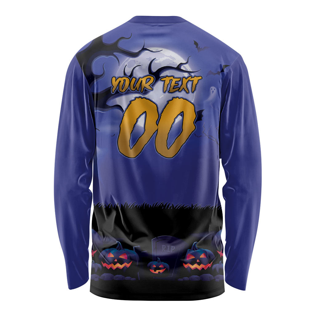 Custom Halloween Newcastle Knights Long Sleeve Shirt Spooky Australia Mascot Rugby