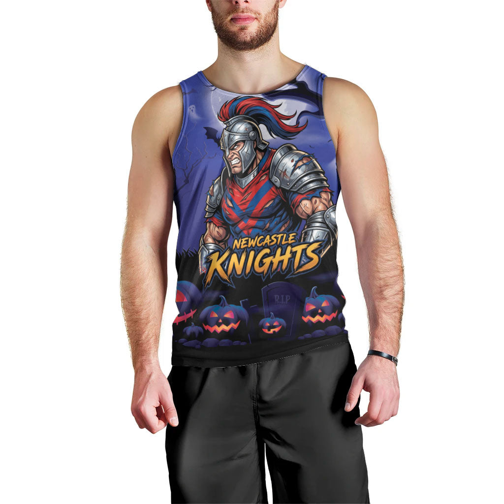 Custom Halloween Newcastle Knights Men Tank Top Spooky Australia Mascot Rugby