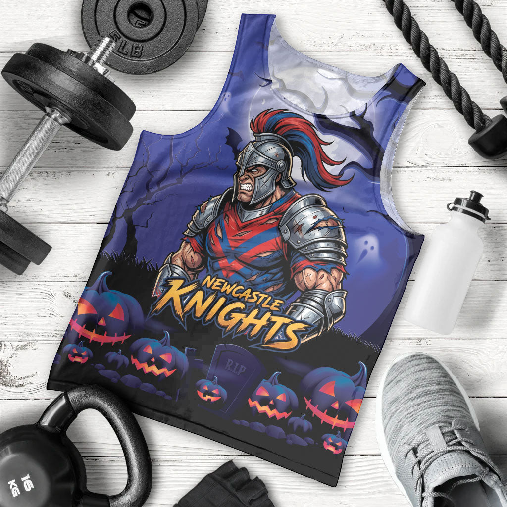 Custom Halloween Newcastle Knights Men Tank Top Spooky Australia Mascot Rugby