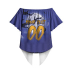 Custom Halloween Newcastle Knights Off Shoulder Wrap Waist Top Spooky Australia Mascot Rugby