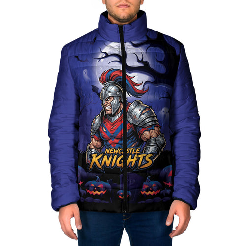 Custom Halloween Newcastle Knights Padded Jacket Spooky Australia Mascot Rugby