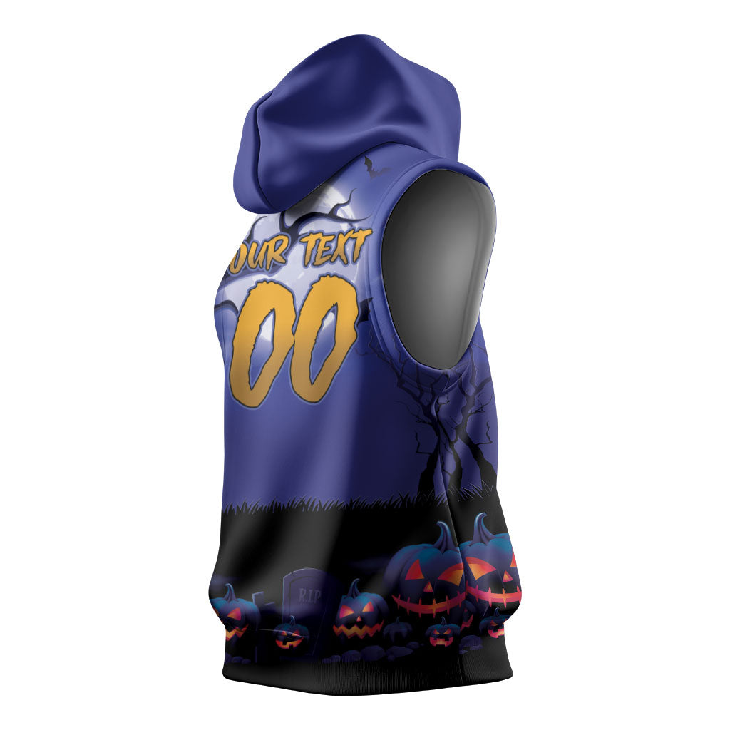 Custom Halloween Newcastle Knights Sleeveless Hoodie Spooky Australia Mascot Rugby