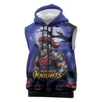 Custom Halloween Newcastle Knights Sleeveless Zip Hoodie Spooky Australia Mascot Rugby